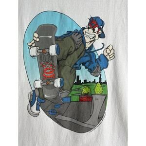 Vintage y2k Crazy Skateboarding Graphic Shirt Grunge Skater Mens Medium